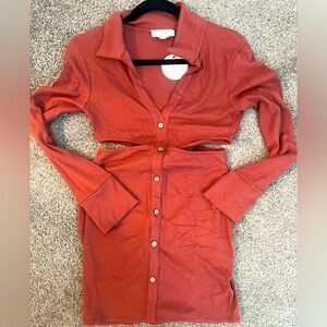 BOUTIQUE RIBBED W/ SIDE CUT OUT DRESS